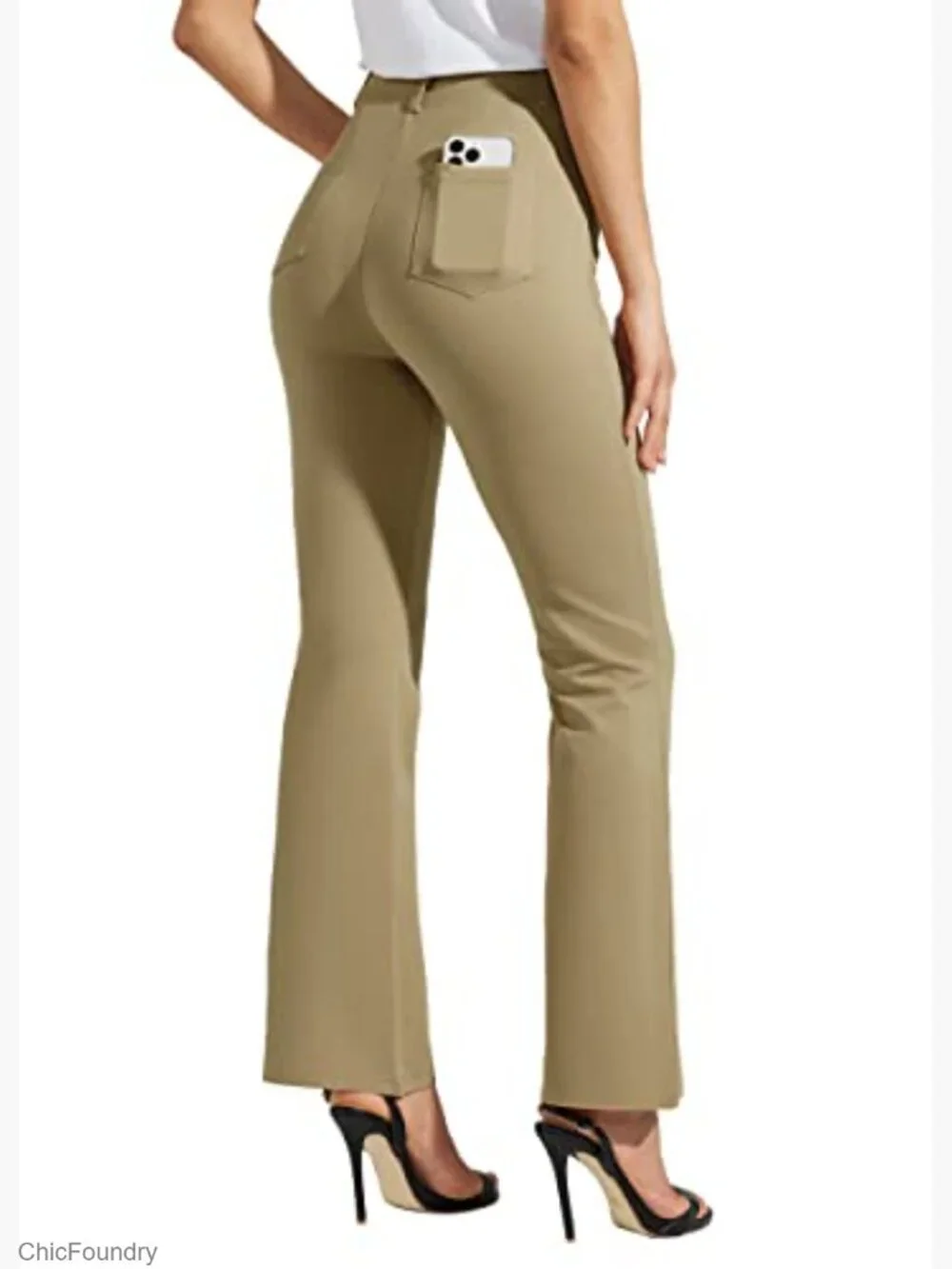 Yoga Dress Pants Bootcut Stretch Work Slacks Office Pants 4 Pockets - Picture 2 of 7